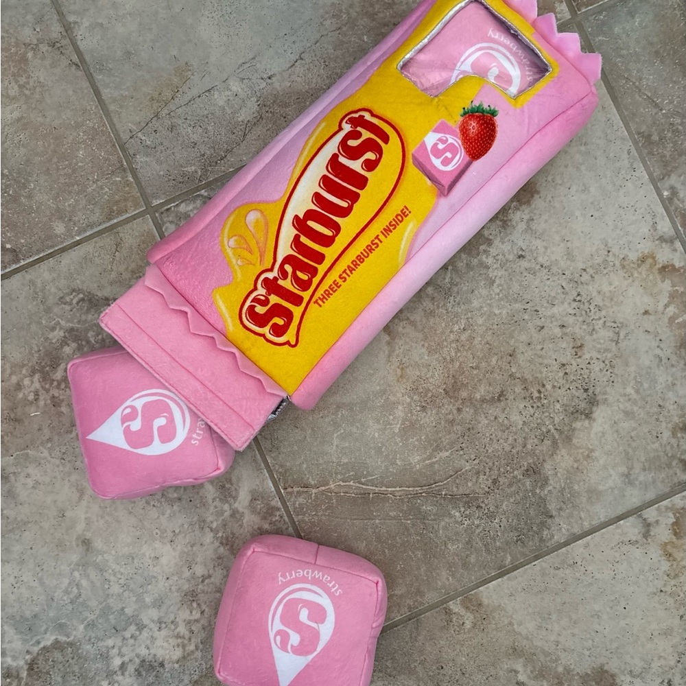 Starburst Pink Strawberry Pillow Filled 3 Mini Candies iscream Plush Packaging
